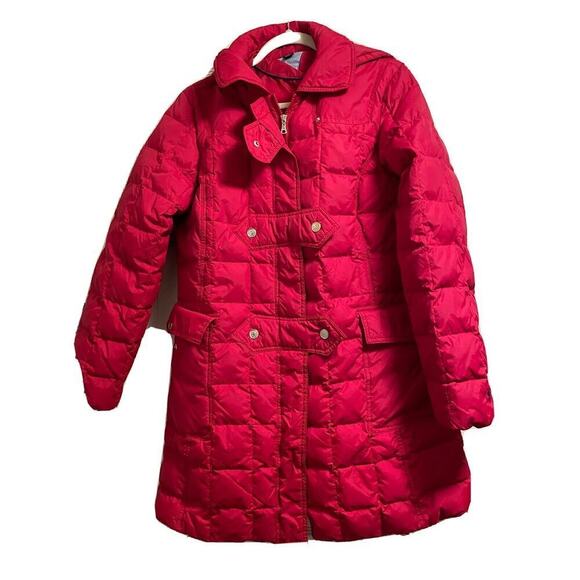 Tommy Hilfiger Red Puffer Jacket Size M Down/Feathers - 20” Chest; 34” Length - Picture 1 of 8